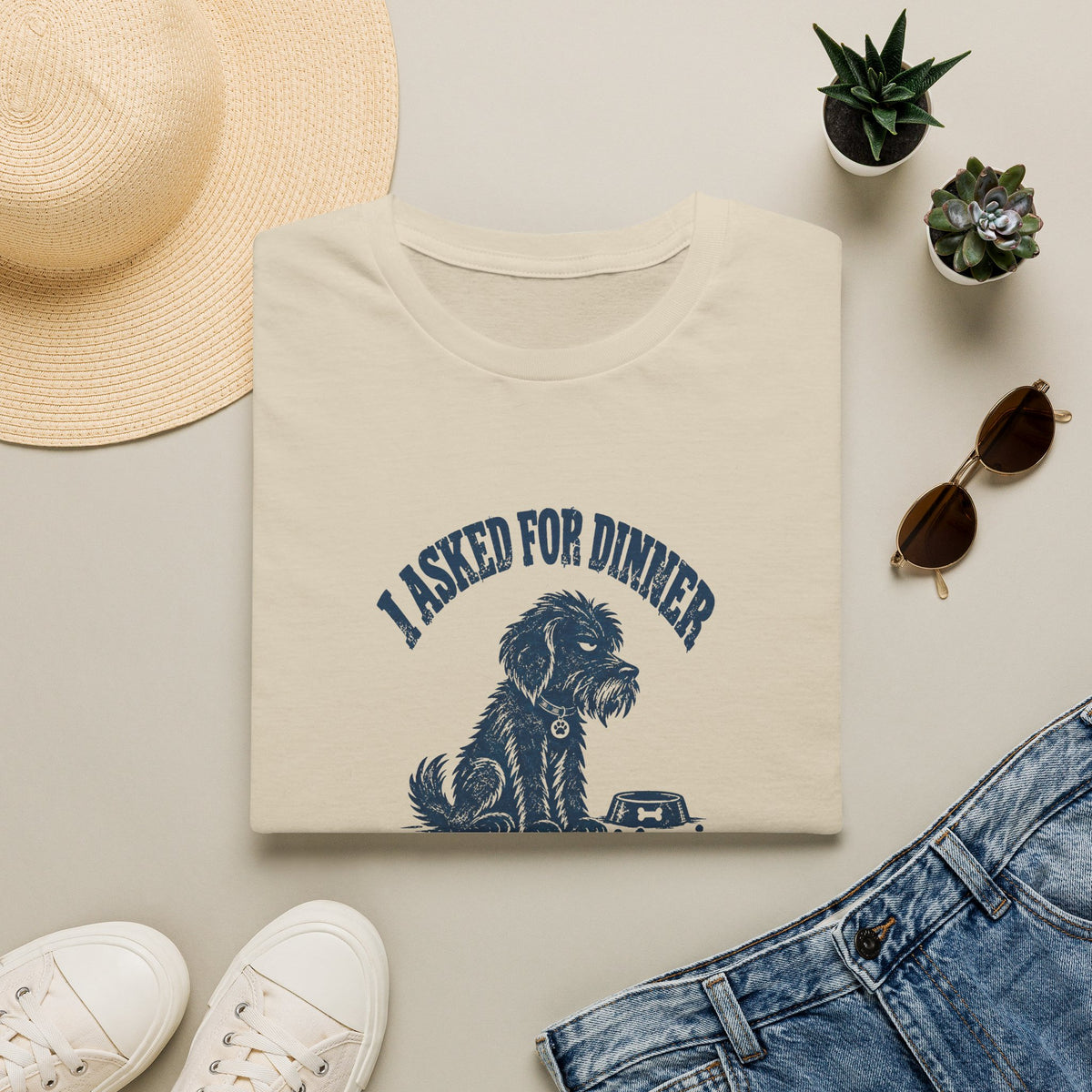 Grumpy Dog - I Asked For Dinner — Supersoft Unisex T-Shirt