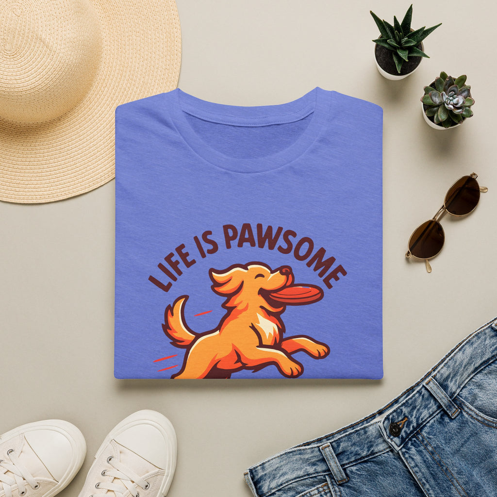 Life Is Pawsome - Frisbee Dog –  Supersoft Unisex T-Shirt