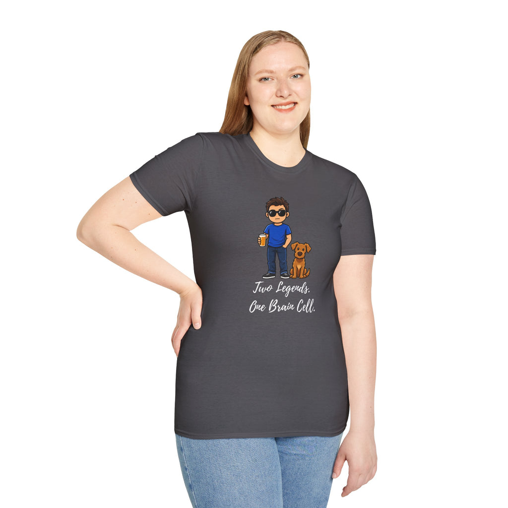 Beer, Dogs and Dudes - Two Legends, One Brain Cell - Supersoft Unisex T-shirt