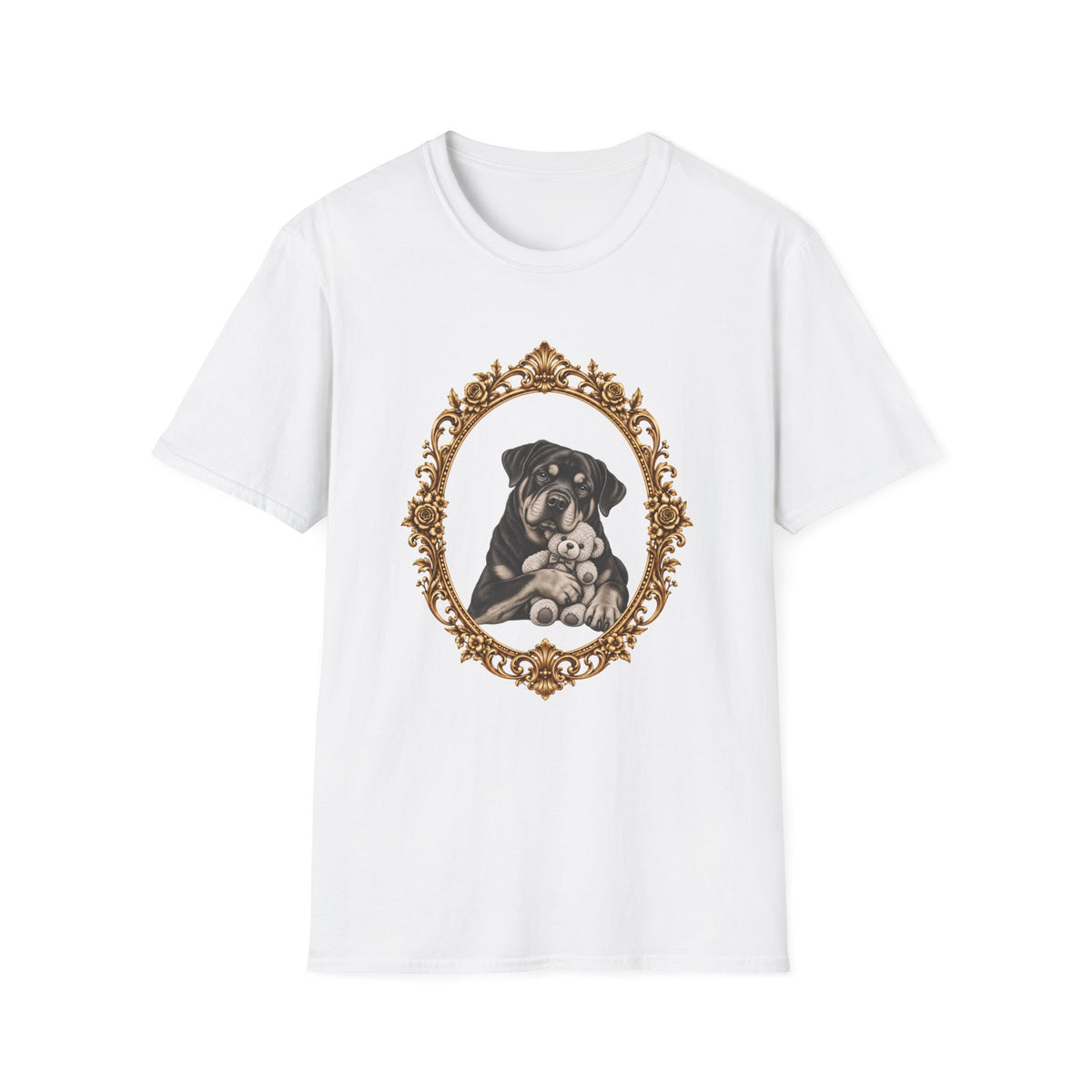 The Gentle Giant – Rottweiler & Teddy Bear - Supersoft Unisex T-shirt