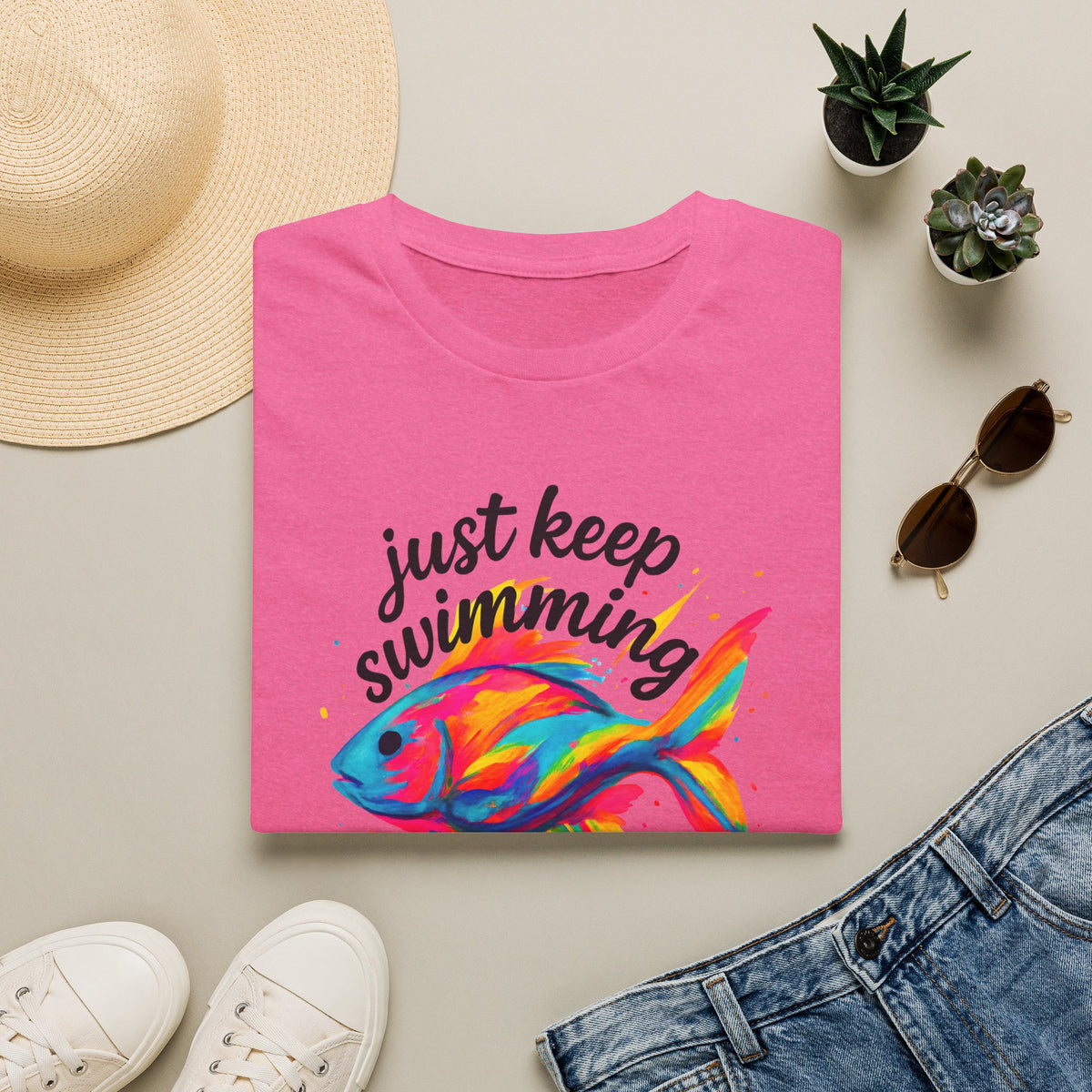 Just Keep Swimming - Goldfish –  Supersoft Unisex T-Shirt