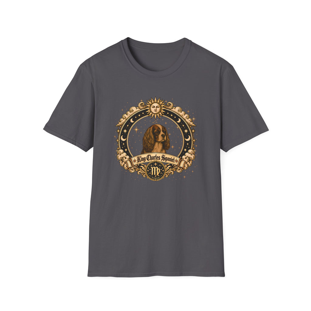Zodiac Virgo King Charles Spaniel - Dog Horoscope Star Sign - Supersoft Unisex Funny T-shirt