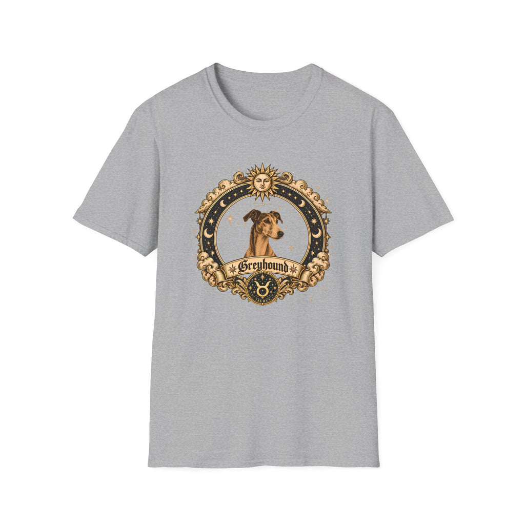 Zodiac Taurus Greyhound - Dog Horoscope Star Sign - Supersoft Unisex Funny T-shirt