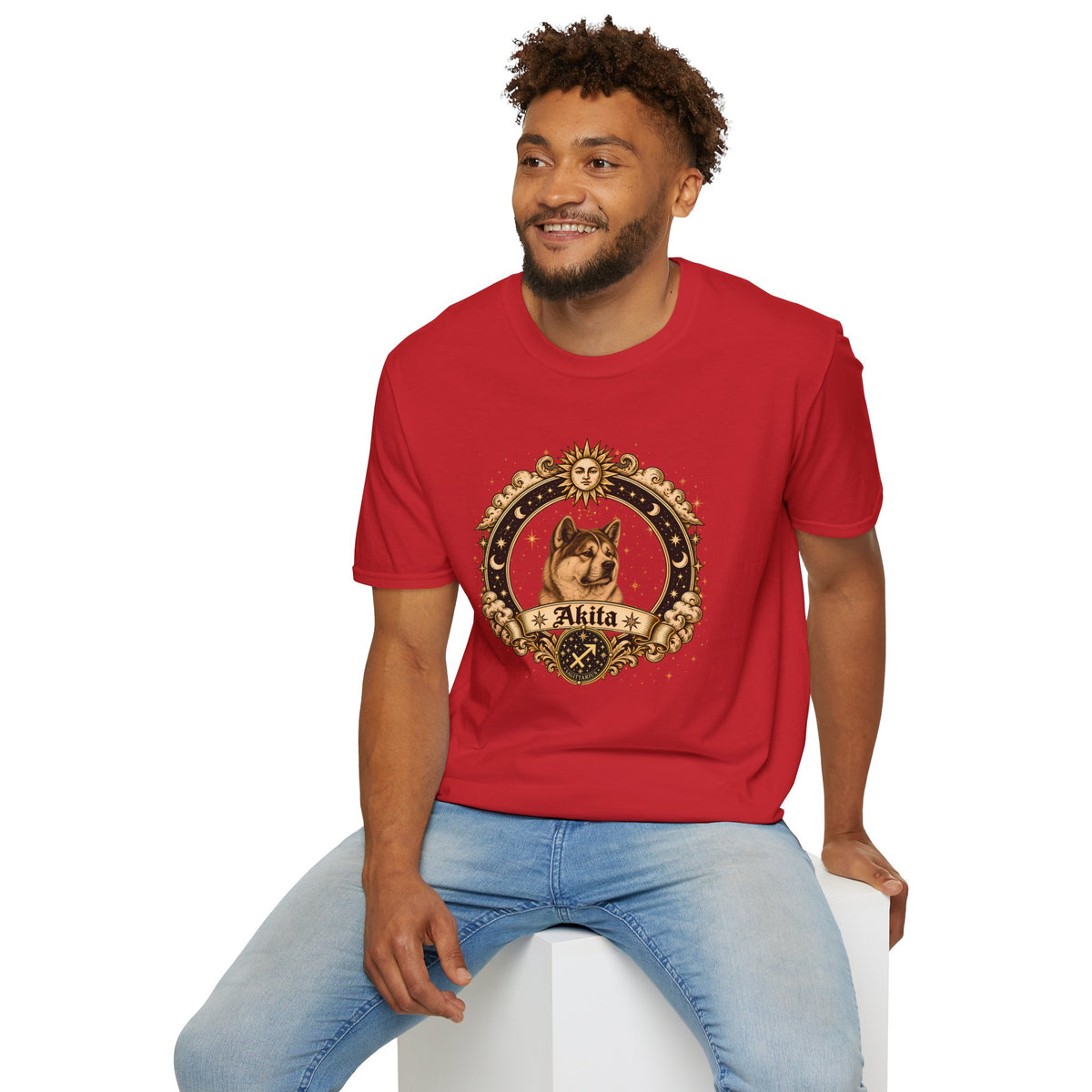Zodiac Sagittarius Akita - Dog Horoscope Star Sign - Supersoft Unisex T-shirt
