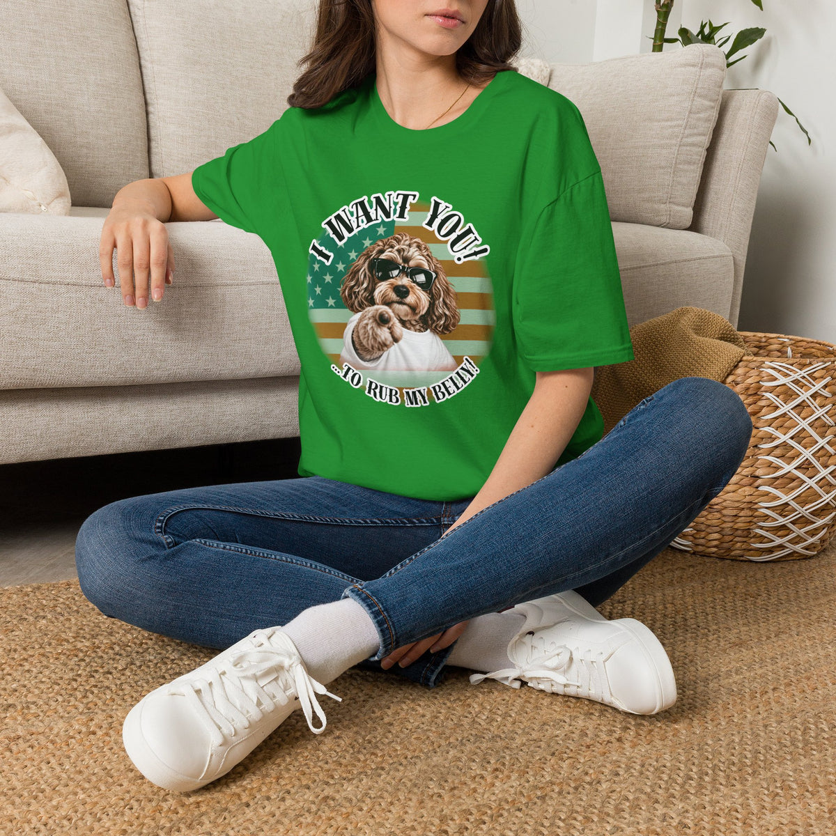 I WANT YOU!...To Rub My Belly! – Cockapoo - Supersoft Unisex T-shirt
