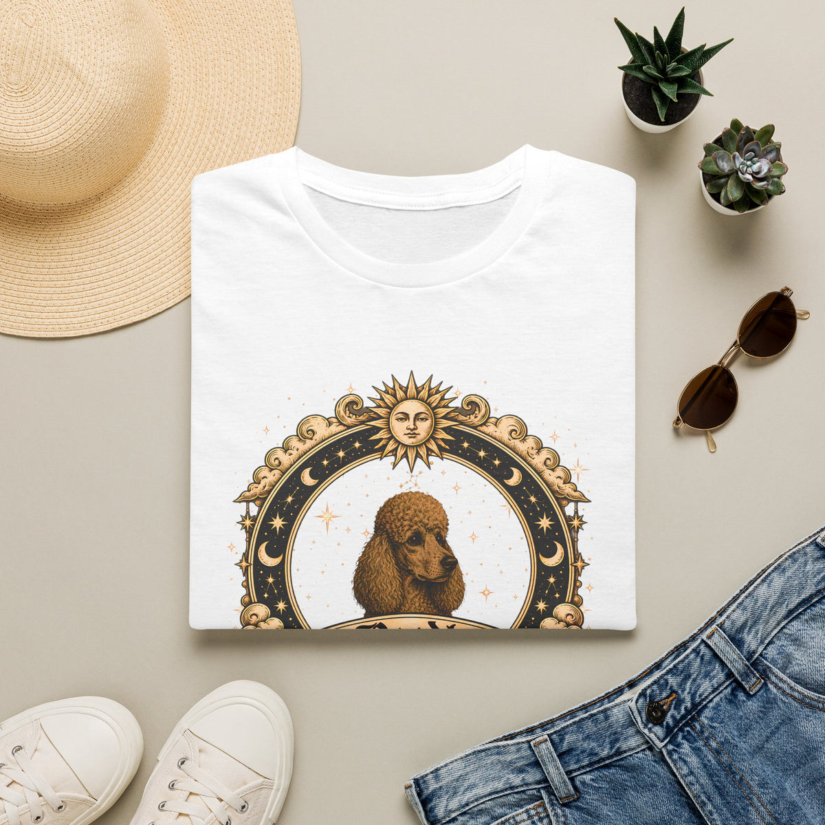 Zodiac Virgo Poodle - Dog Horoscope Star Sign - Supersoft Unisex Funny T-shirt