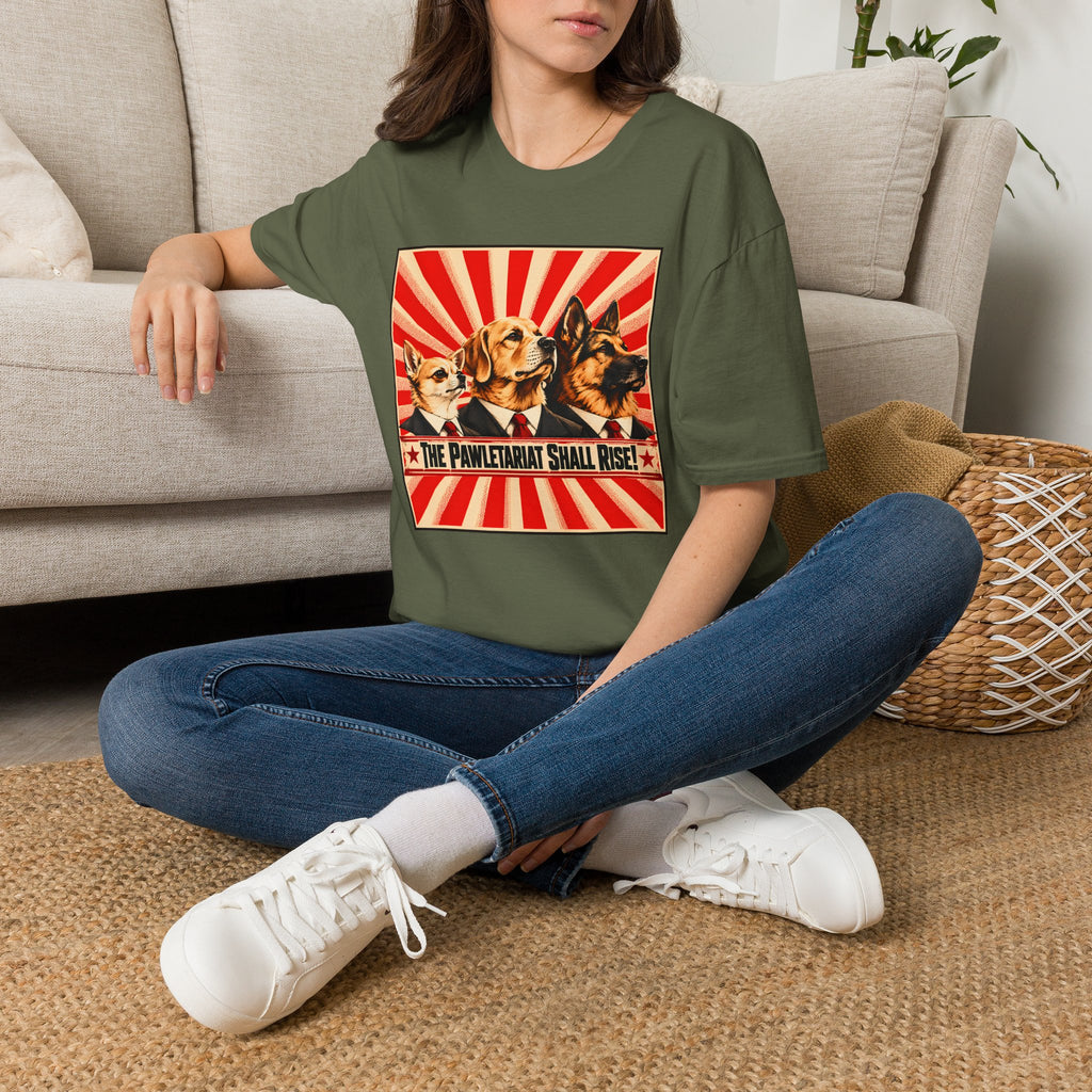 The Pawletariat Shall Rise! – United We Bark, Divided We Beg! - Supersoft Unisex T-shirt