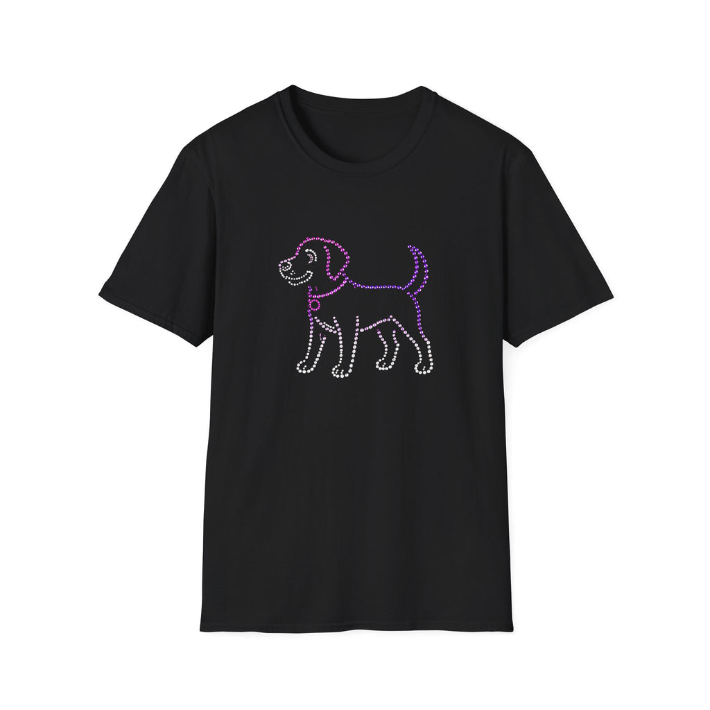 Bedazzling Beasts - Faux Jewel Purple Dog Standing - Unisex T-Shirt