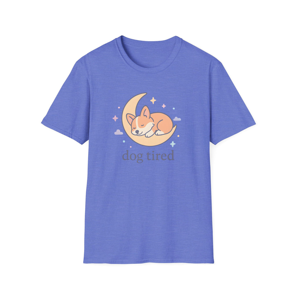 Sleeping Dog on Moon Cute Kawaii –  Supersoft Unisex T-Shirt
