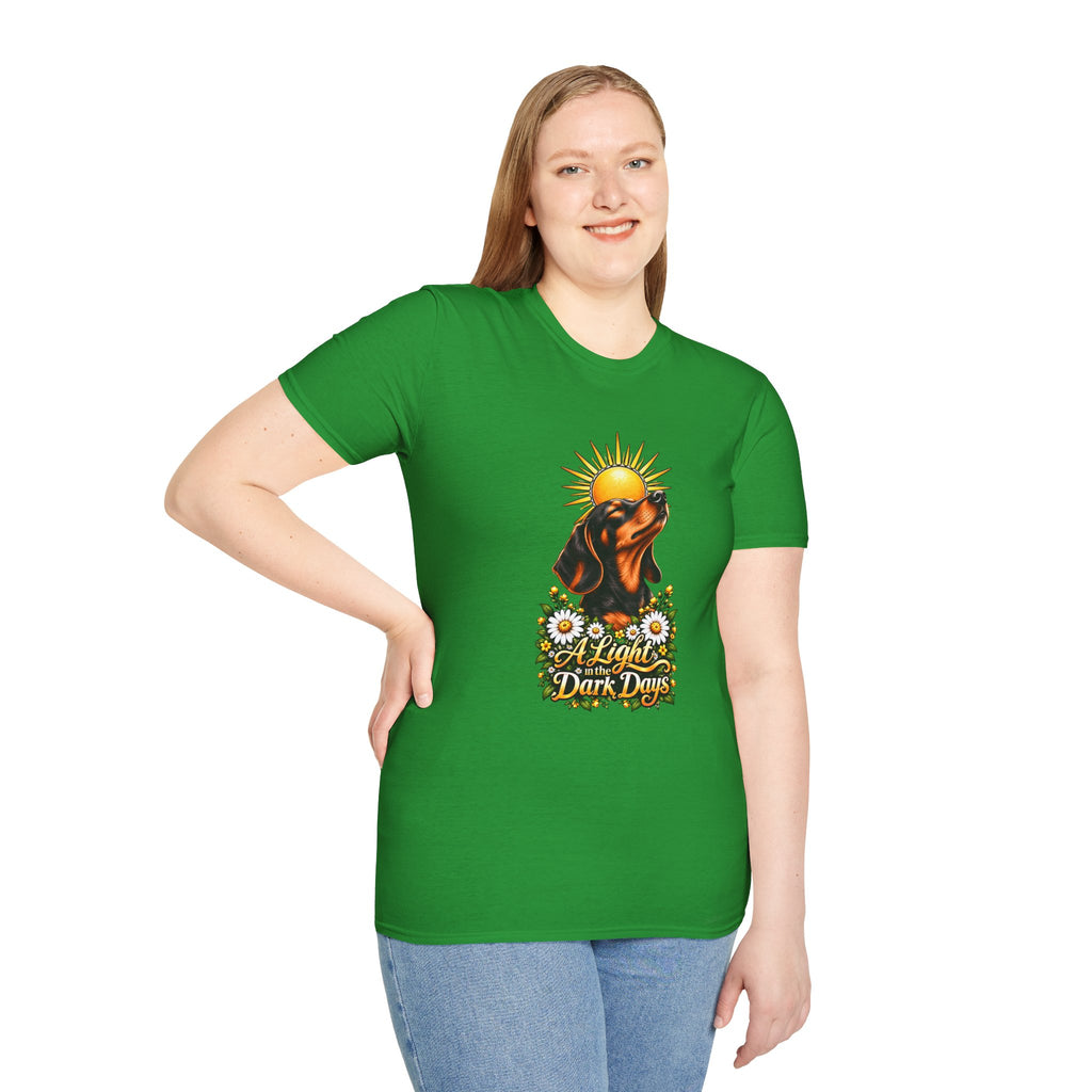 A Light in the Dark days - Dachshund - Supersoft Unisex T-shirt