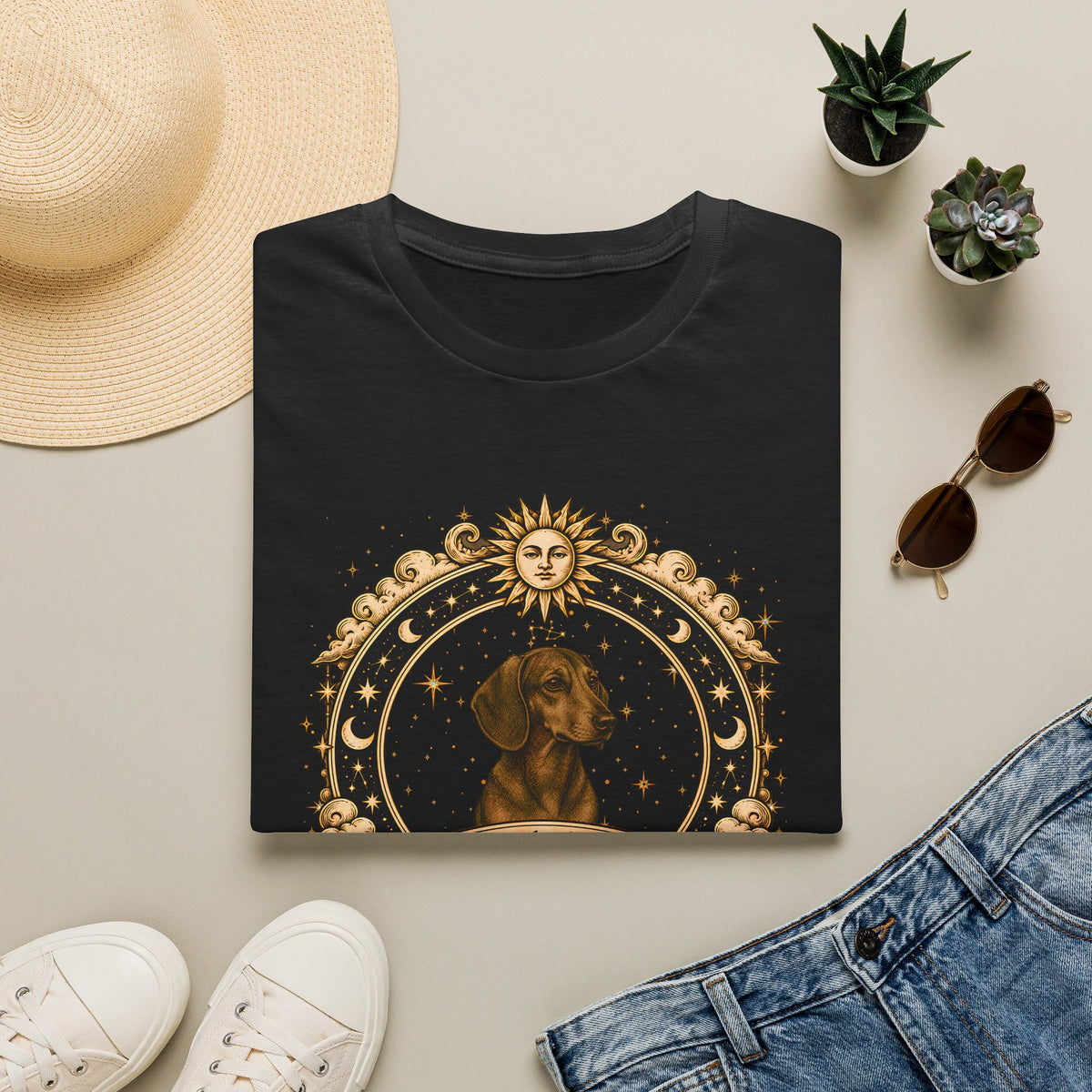 Zodiac Sagittarius Dachshund - Dog Horoscope Star Sign - Supersoft Unisex T-shirt