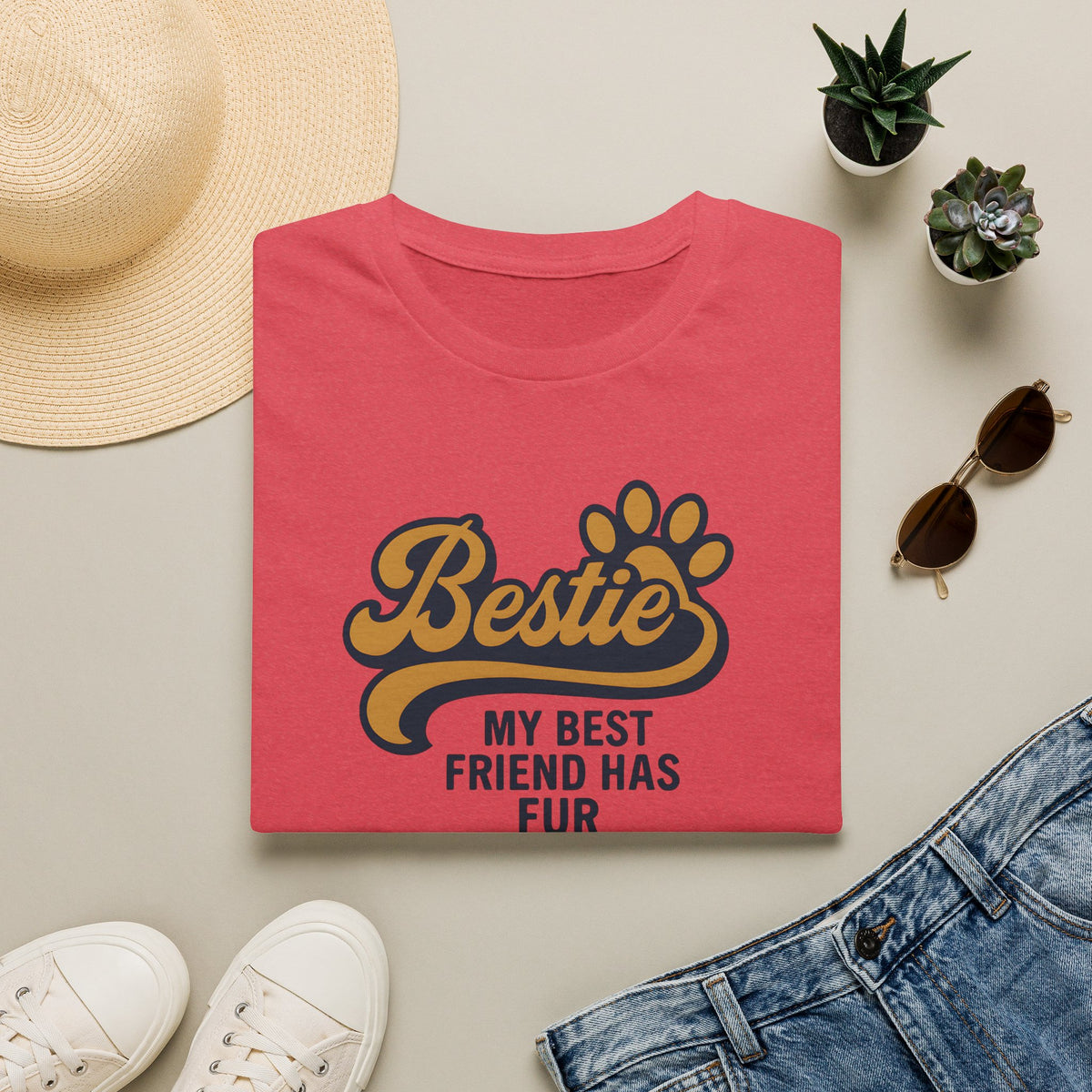 Bestie, My Best Friend Has Fur –  Supersoft Unisex T-Shirt