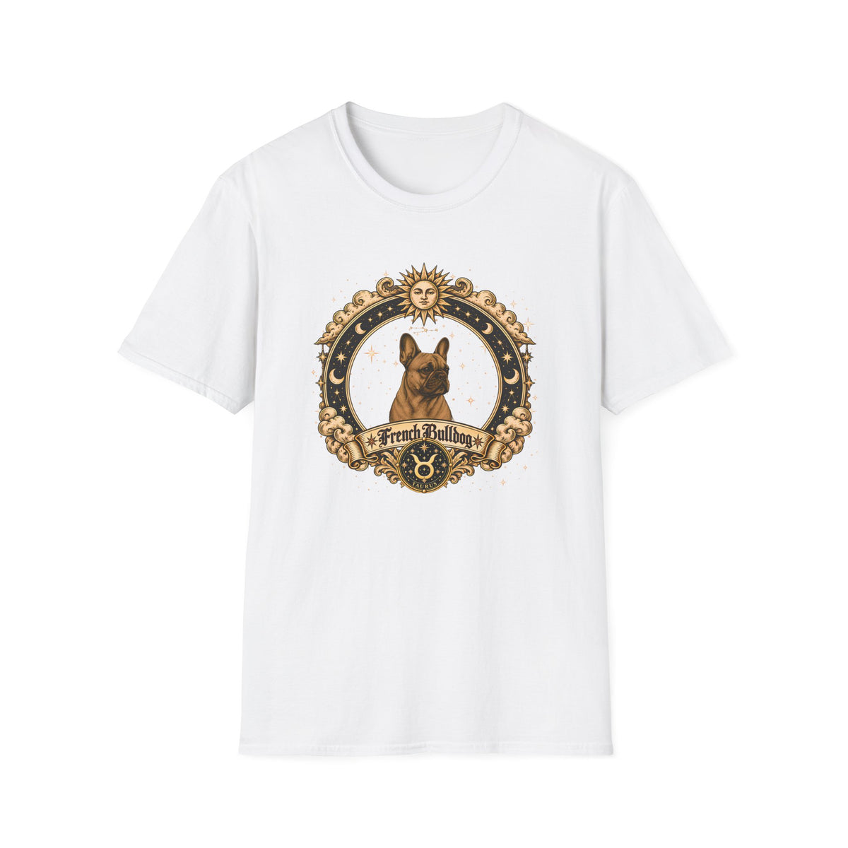 Zodiac Taurus French Bulldog - Dog Horoscope Star Sign - Supersoft Unisex Funny T-shirt