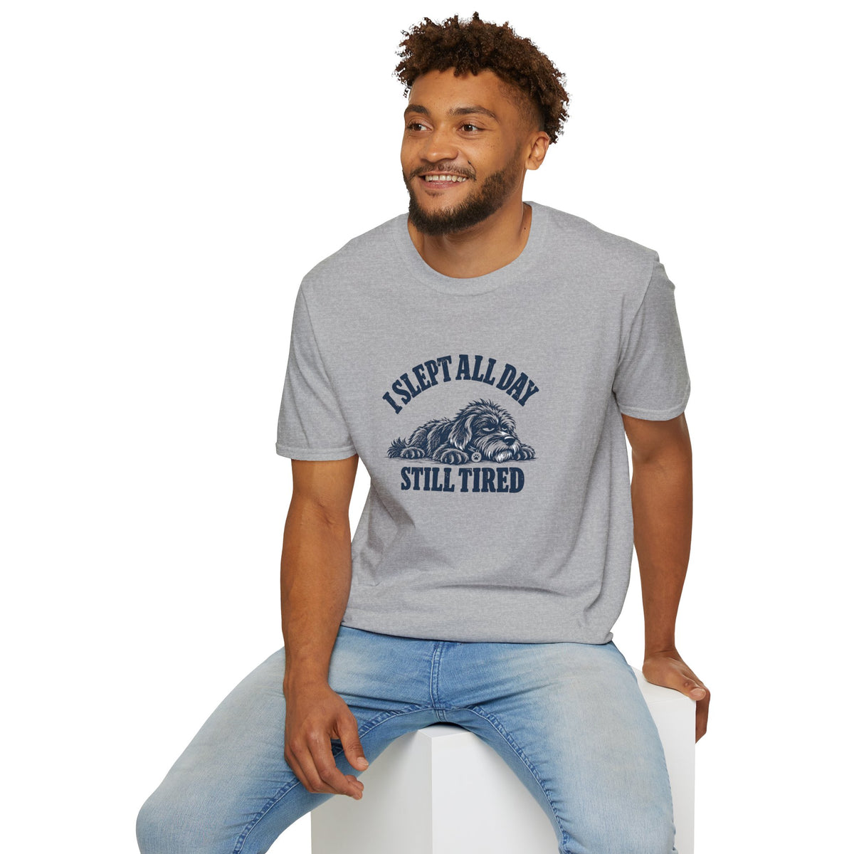 Grumpy Dog - I Slept All Day –  Supersoft Unisex T-Shirt