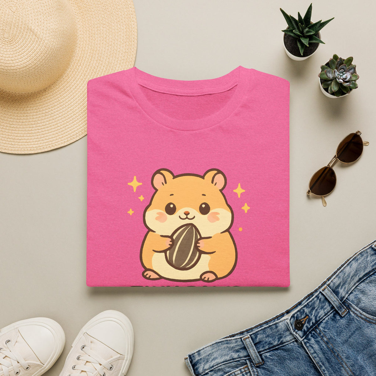 Tiny Paws, Big Love Hamster Cute Kawaii –  Supersoft Unisex T-Shirt