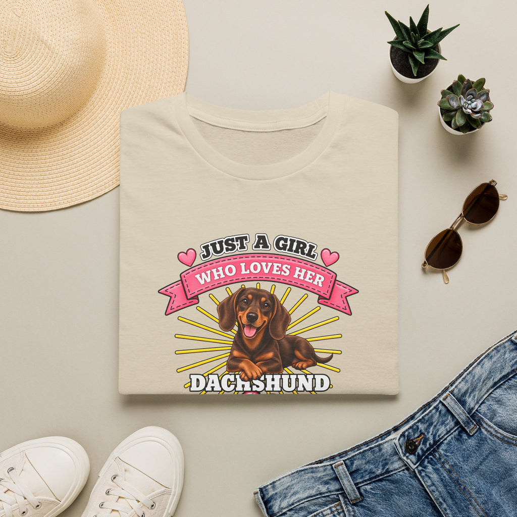 Just a Girl Who Loves Her Dachshund –  Supersoft Unisex T-Shirt
