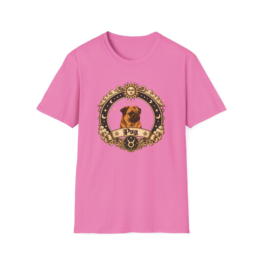 Zodiac Taurus Pug - Dog Horoscope Star Sign - Supersoft Unisex Funny T-shirt