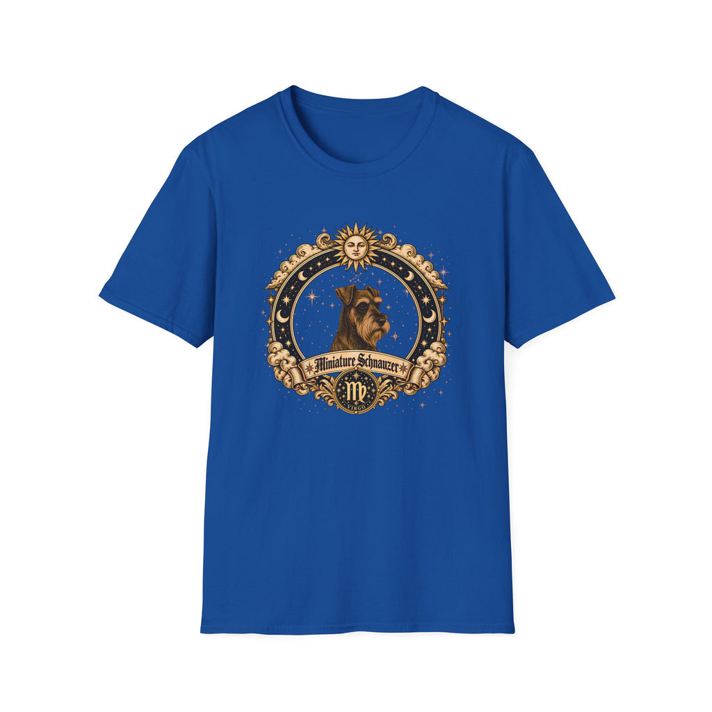 Zodiac Virgo Miniature Schnauzer - Dog Horoscope Star Sign - Supersoft Unisex Funny T-shirt