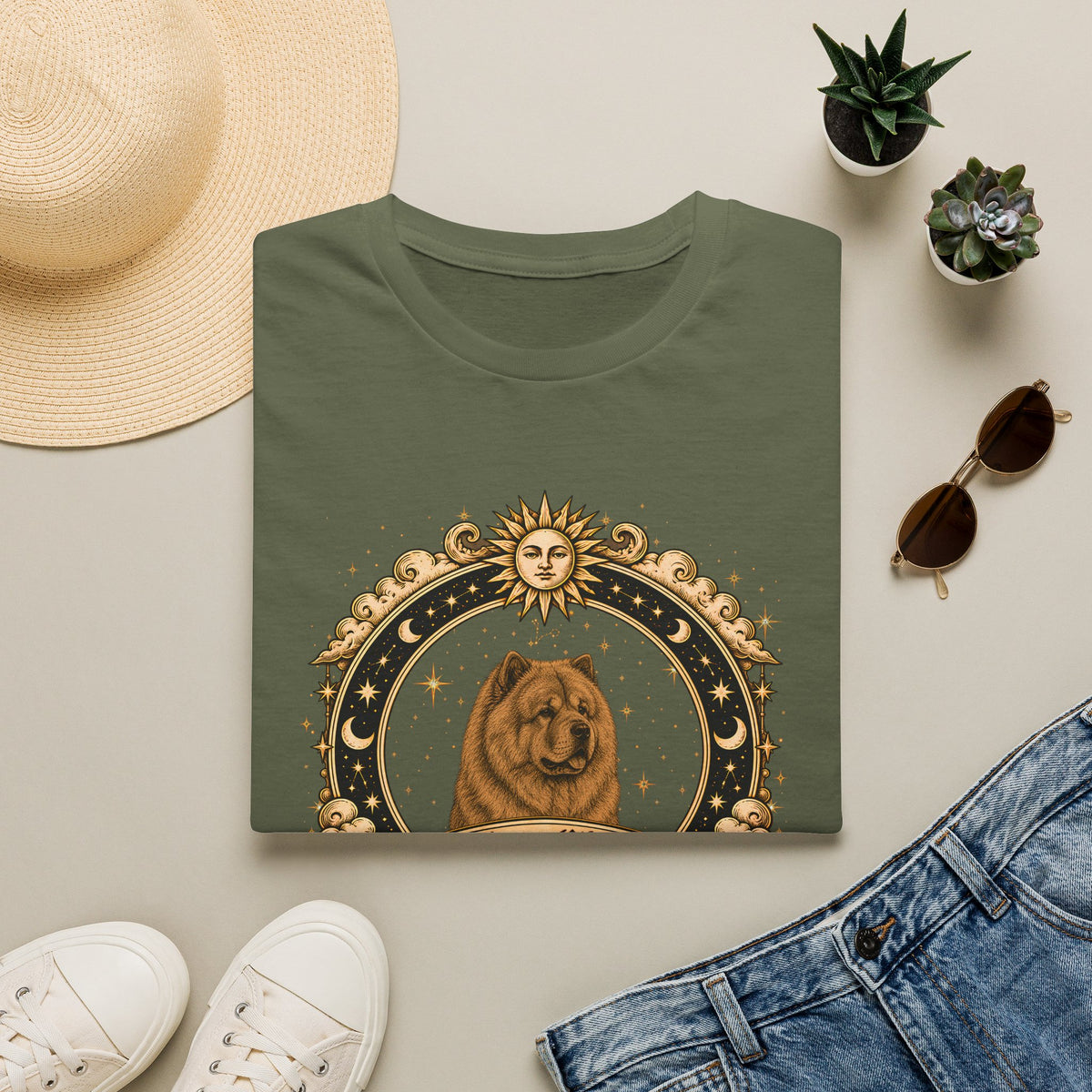 Zodiac Pisces Chow Chow - Dog Horoscope Star Sign - Supersoft Unisex T-shirt