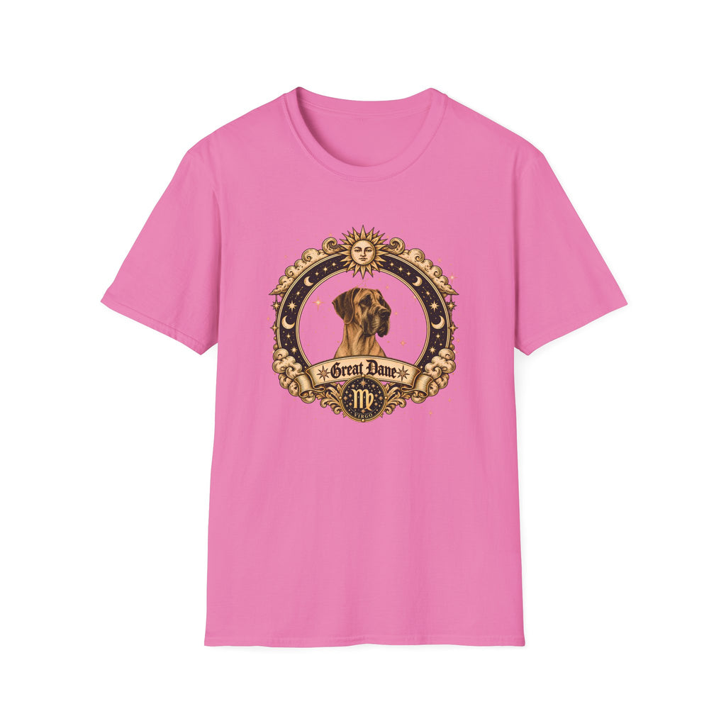 Zodiac Virgo Great Dane - Dog Horoscope Star Sign - Supersoft Unisex Funny T-shirt