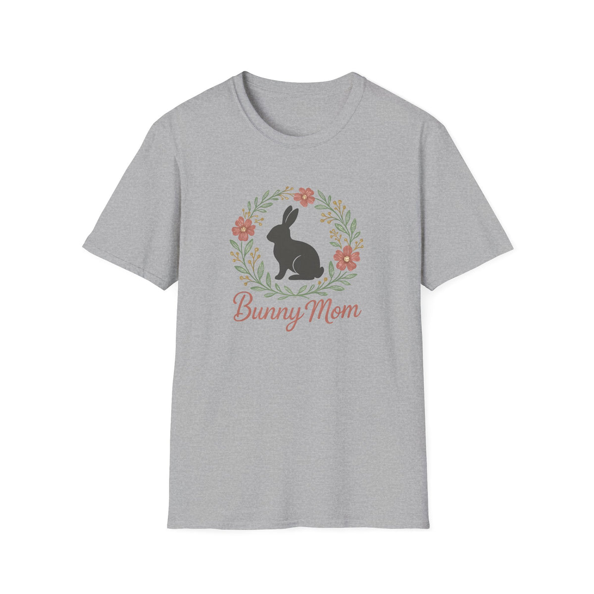 Bunny Mom Floral Wreath –  Supersoft Unisex T-Shirt