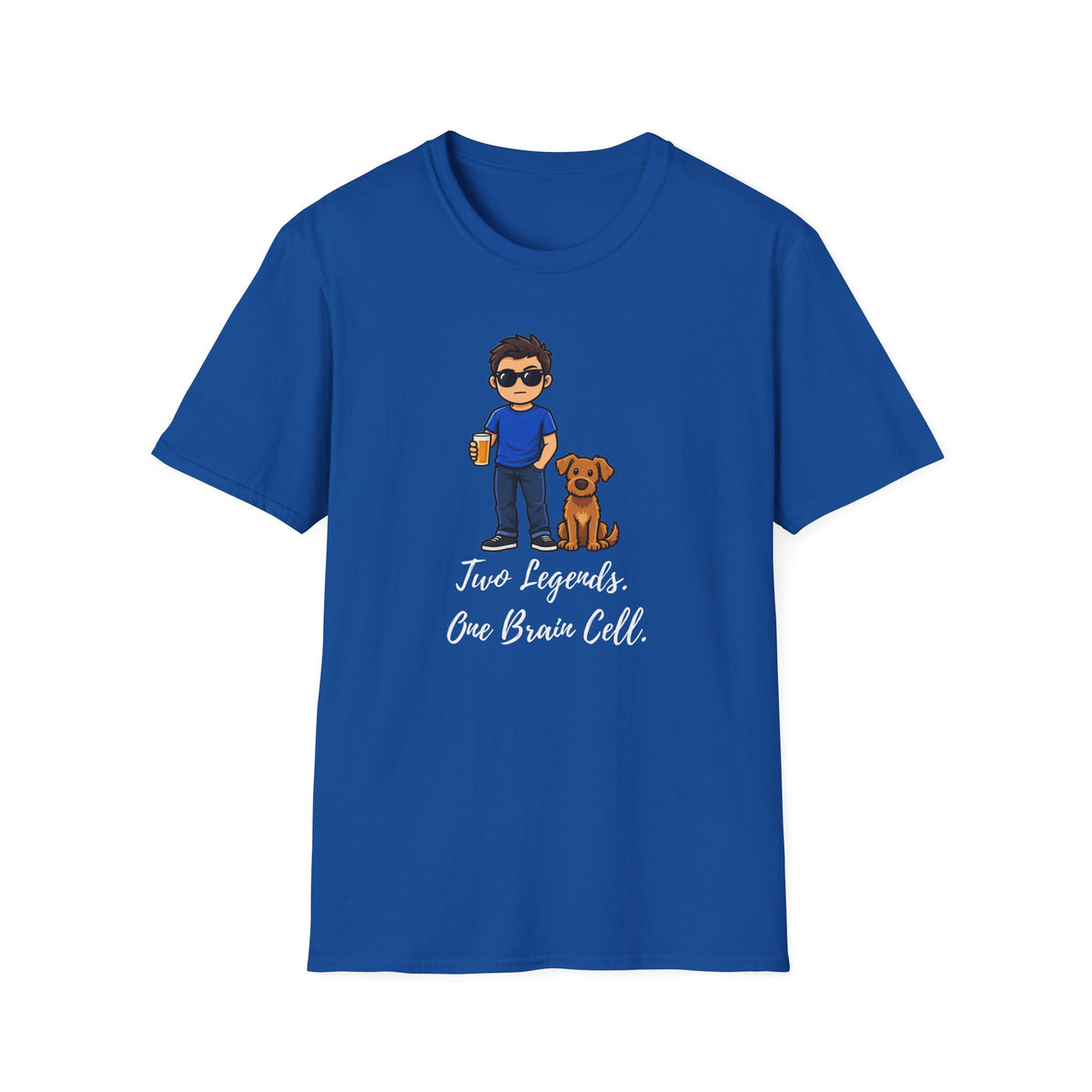 Beer, Dogs and Dudes - Two Legends, One Brain Cell - Supersoft Unisex T-shirt