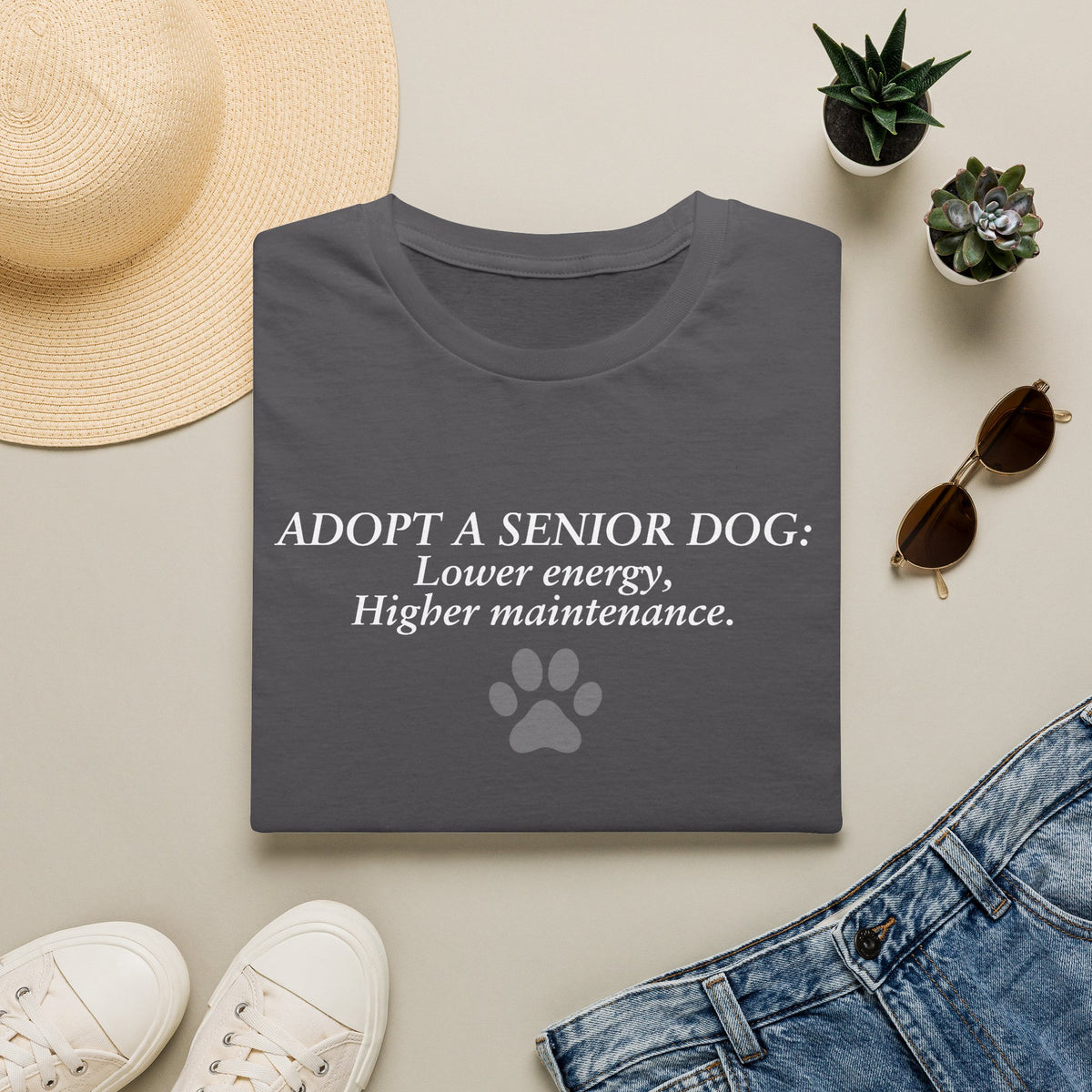Adopted & Adored – Adopt a Senior Dog: Lower energy, Higher maintenance –  Supersoft Unisex T-Shirt
