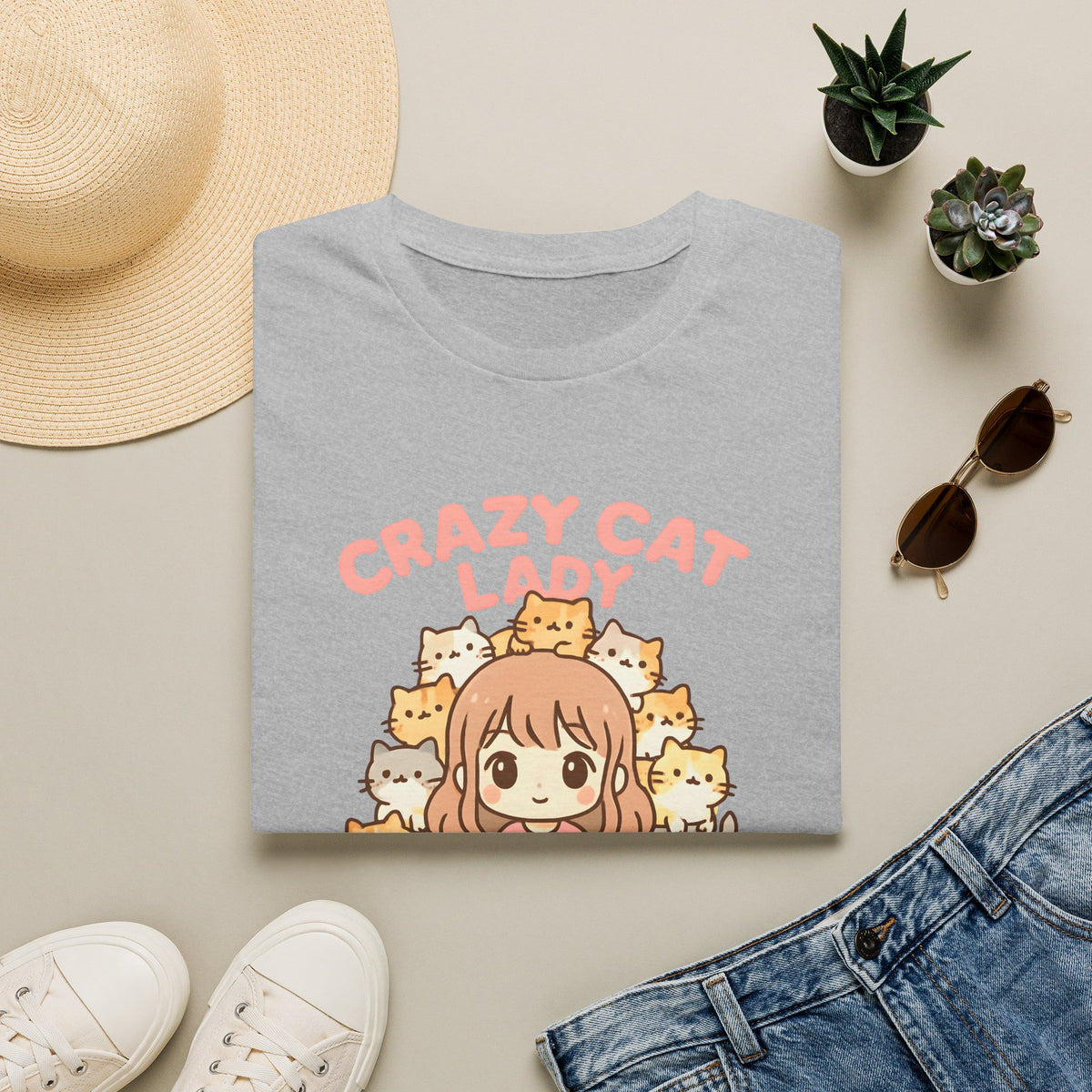 Crazy Cat Lady Cute Kawaii –  Supersoft Unisex T-Shirt
