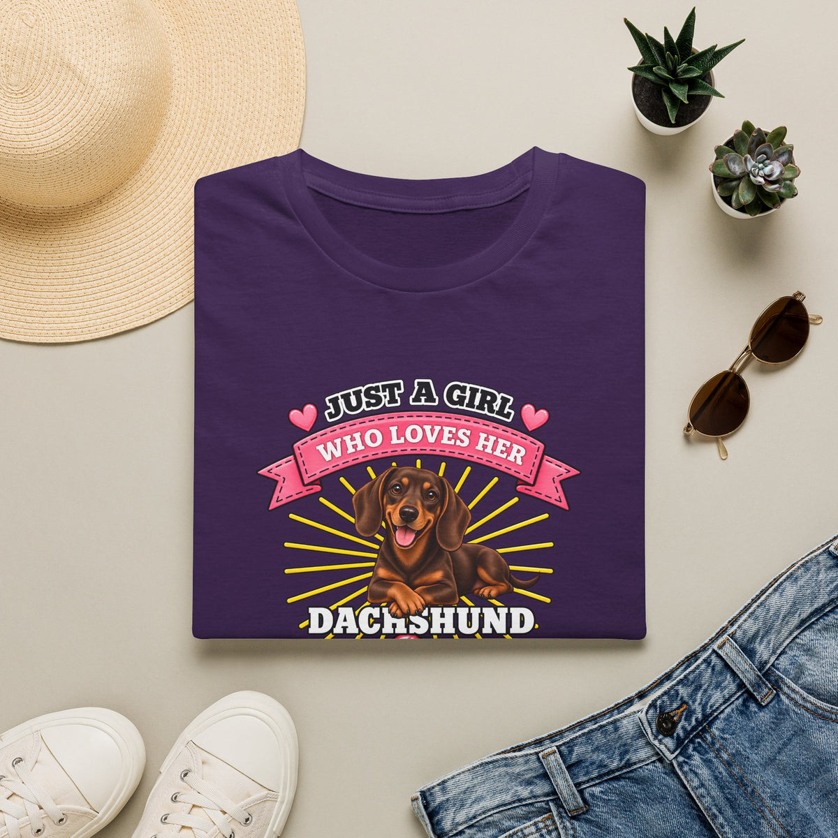 Just a Girl Who Loves Her Dachshund –  Supersoft Unisex T-Shirt