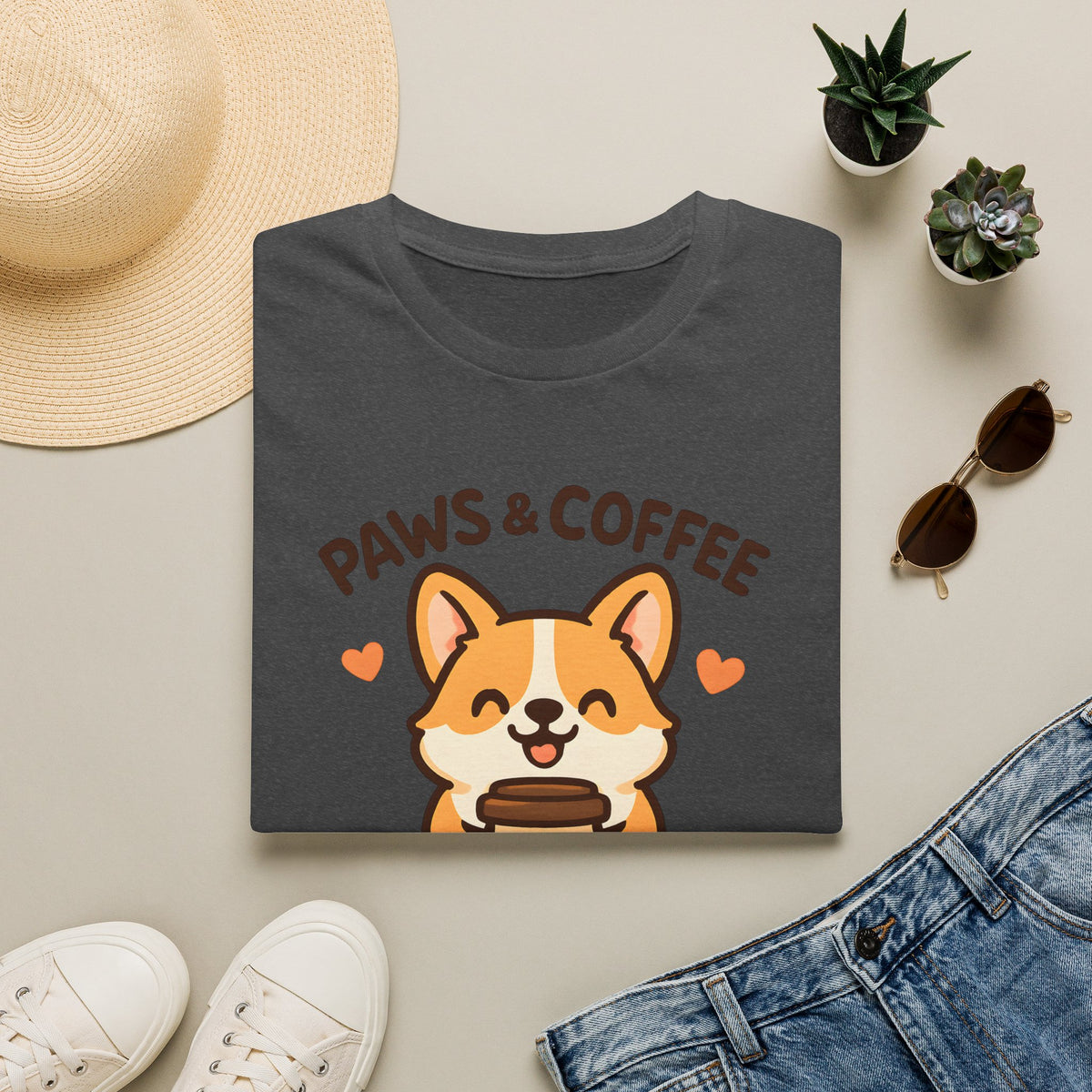 Paws and Coffee –  Supersoft Unisex T-Shirt