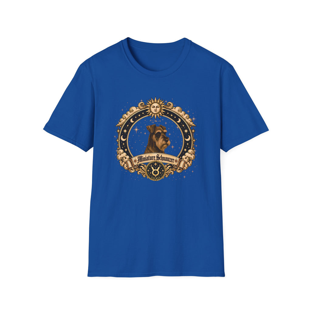 Zodiac Taurus Miniature Schnauzer - Dog Horoscope Star Sign - Supersoft Unisex Funny T-shirt