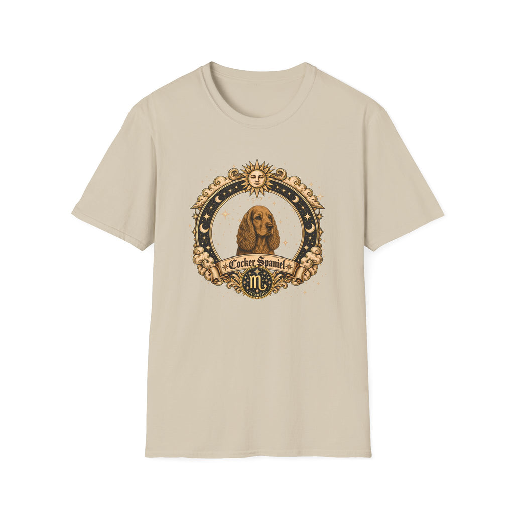 Zodiac Scorpio Cocker Spaniel - Dog Horoscope Star Sign - Supersoft Unisex T-shirt