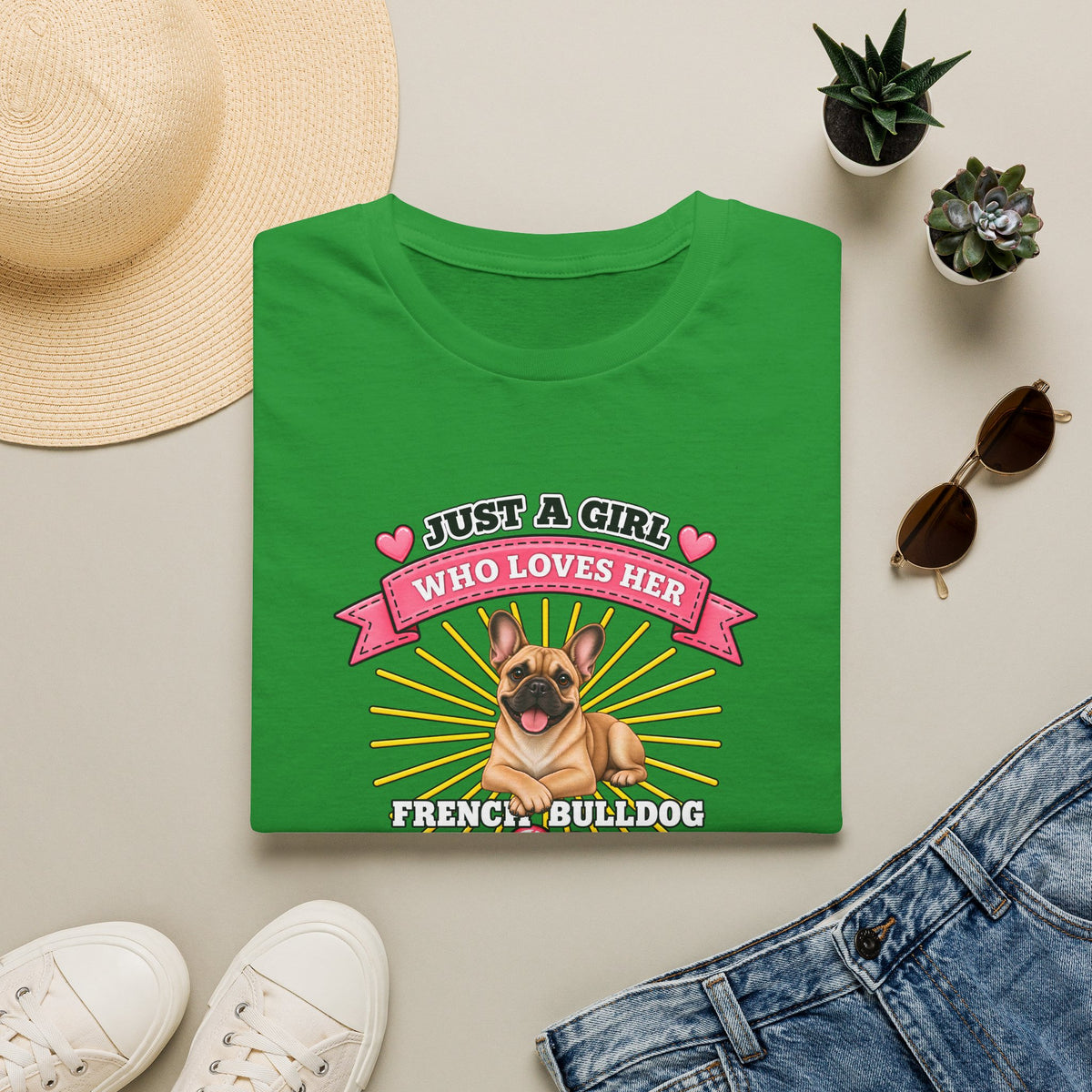 Just a Girl Who Loves Her French Bulldog –  Supersoft Unisex T-Shirt