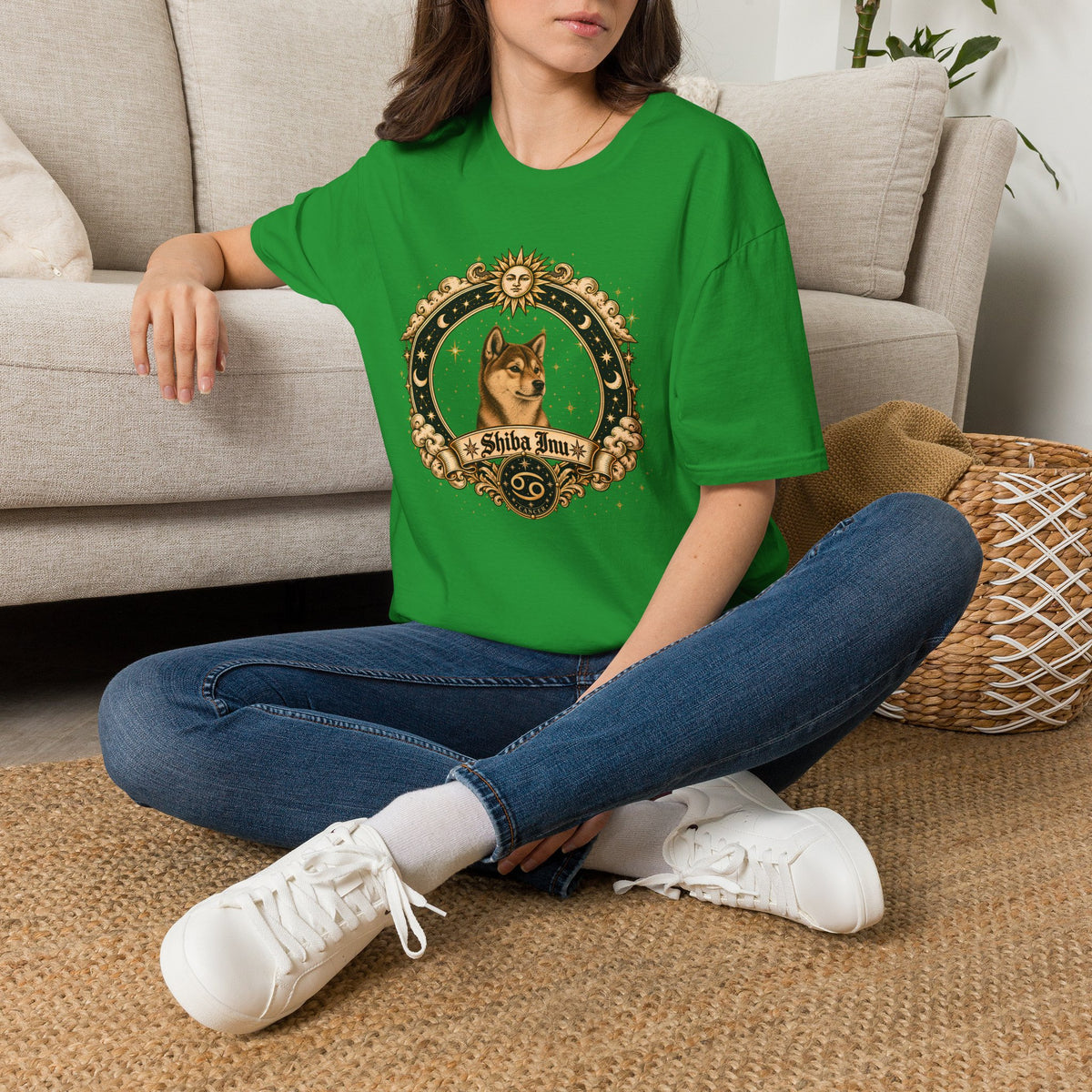 Zodiac Cancer Shiba Inu - Dog Horoscope Star Sign - Supersoft Unisex Funny T-shirt