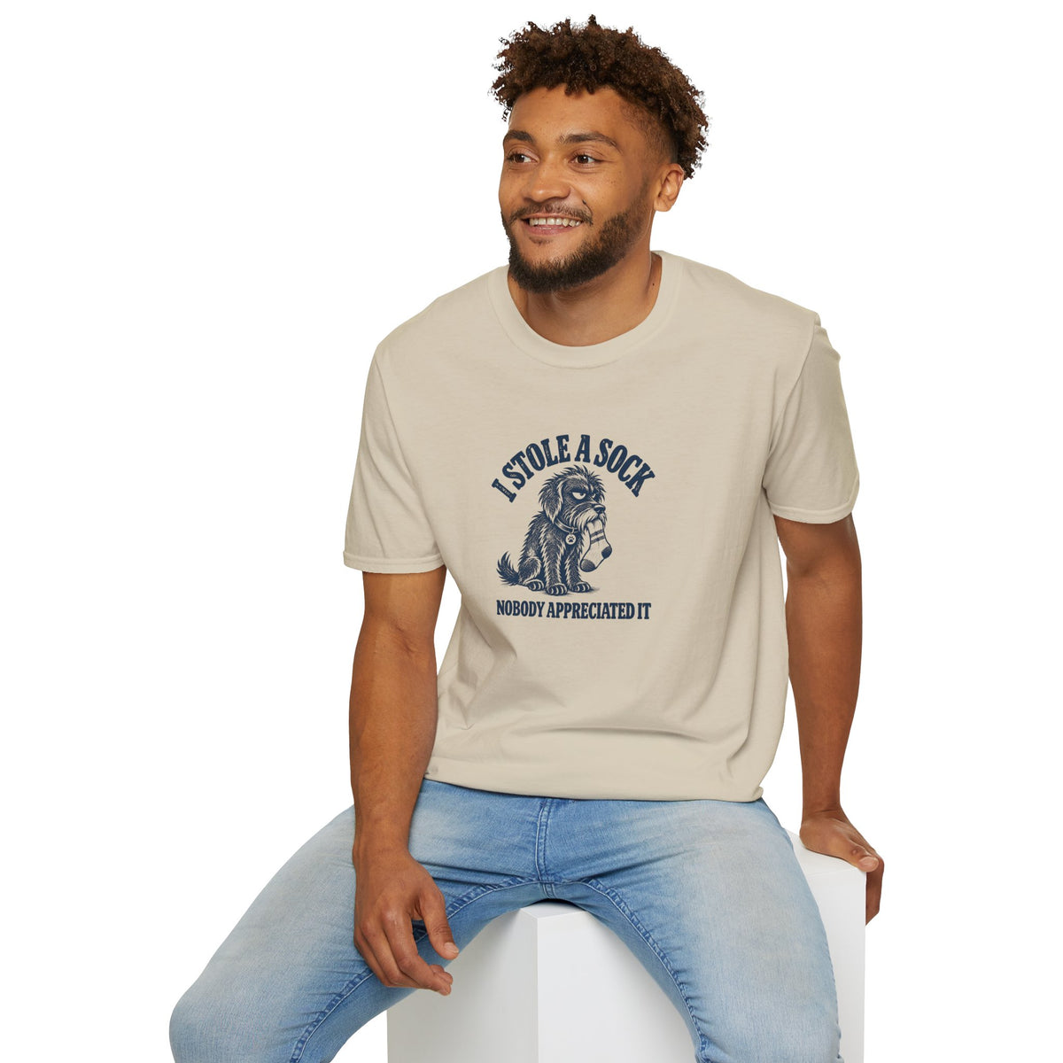 Grumpy Dog - I Stole A Sock...Nobody Appreciated It –  Supersoft Unisex T-Shirt