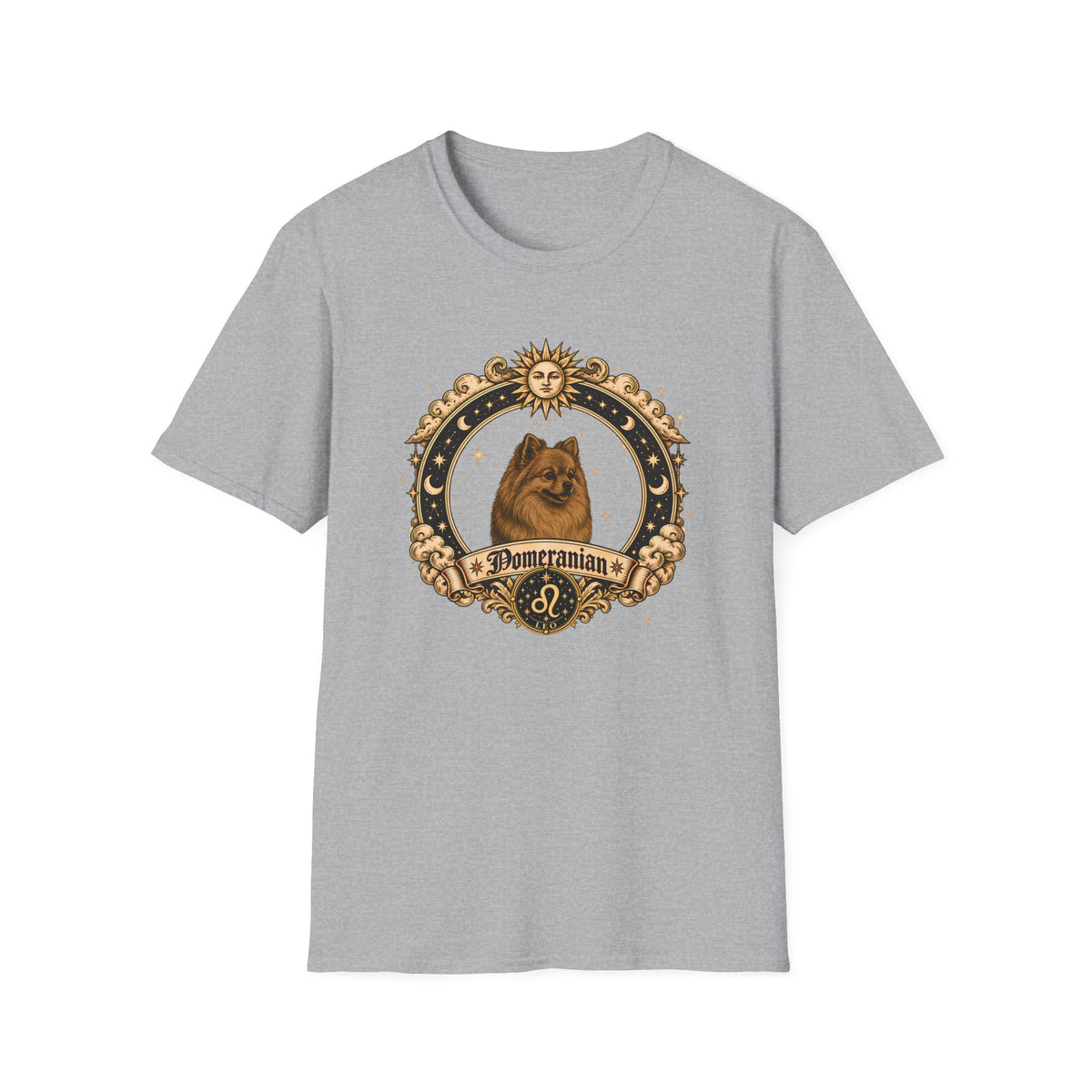 Zodiac Leo Pomeranian - Dog Horoscope Star Sign - Supersoft Unisex Funny T-shirt