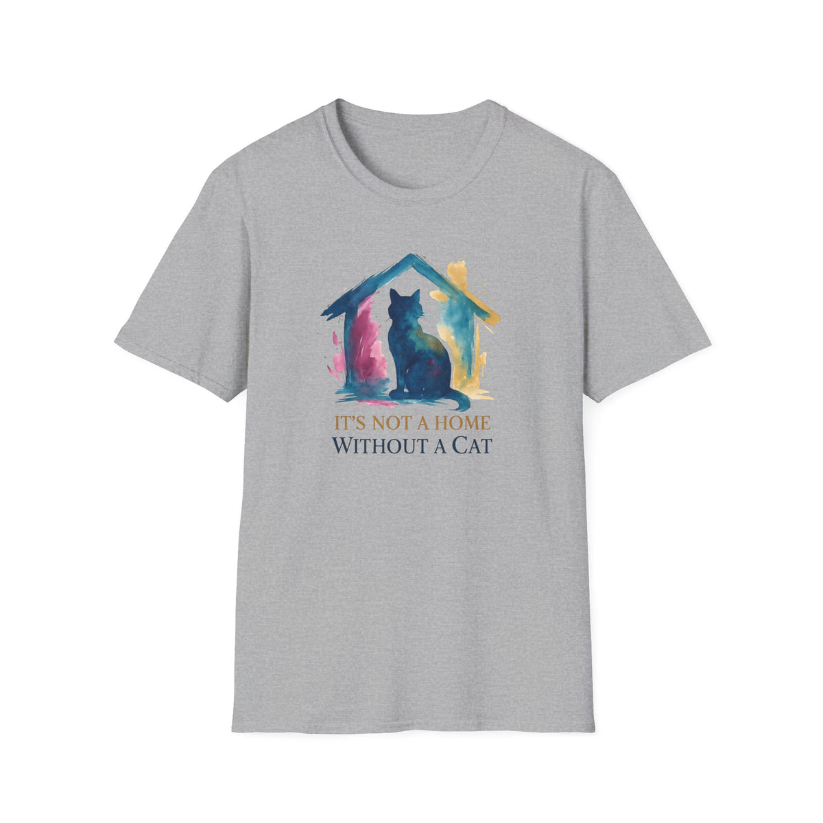 Watercolor Cat Inside House –  Supersoft Unisex T-Shirt