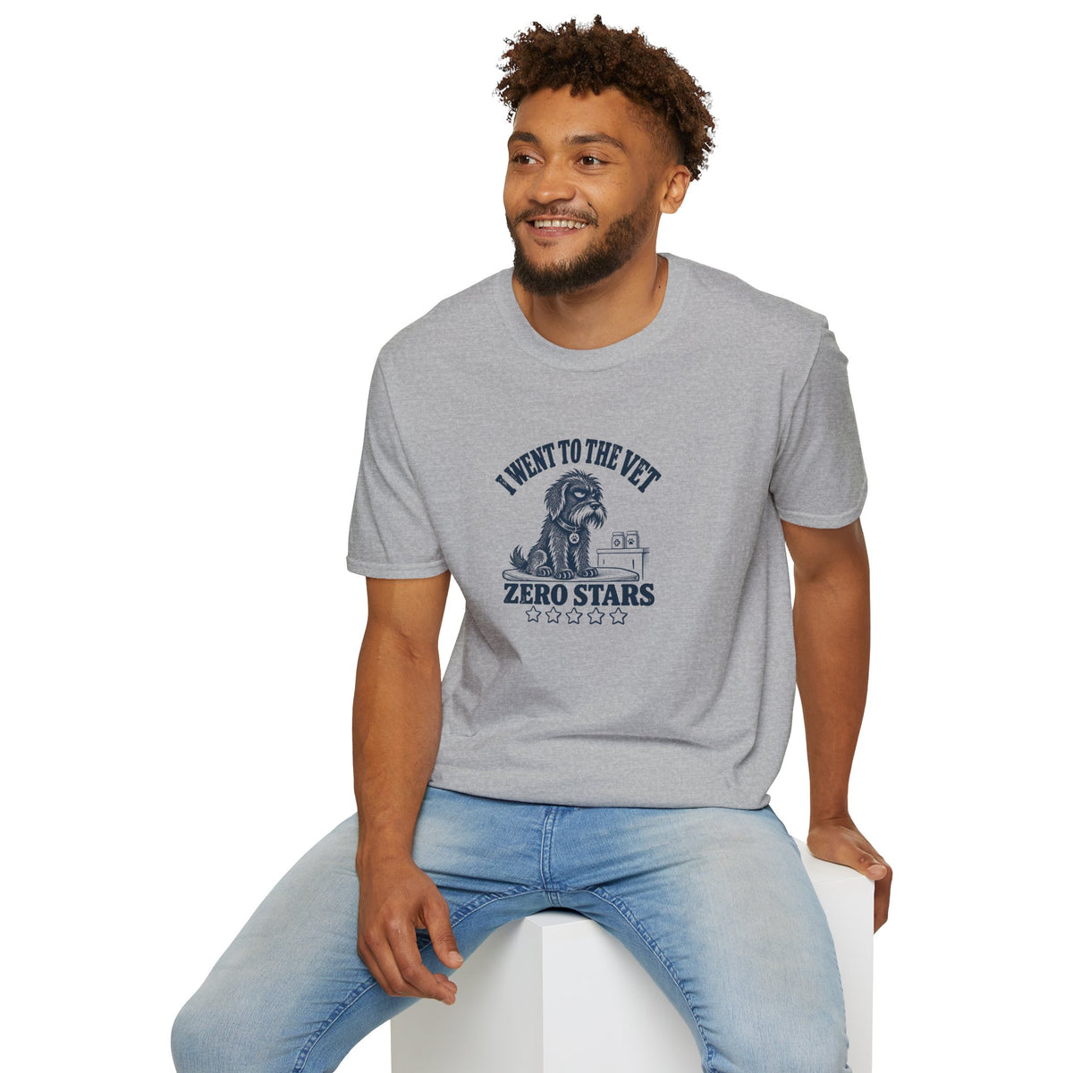 Grumpy Dog - I Went to the Vet...Zero Stars –  Supersoft Unisex T-Shirt
