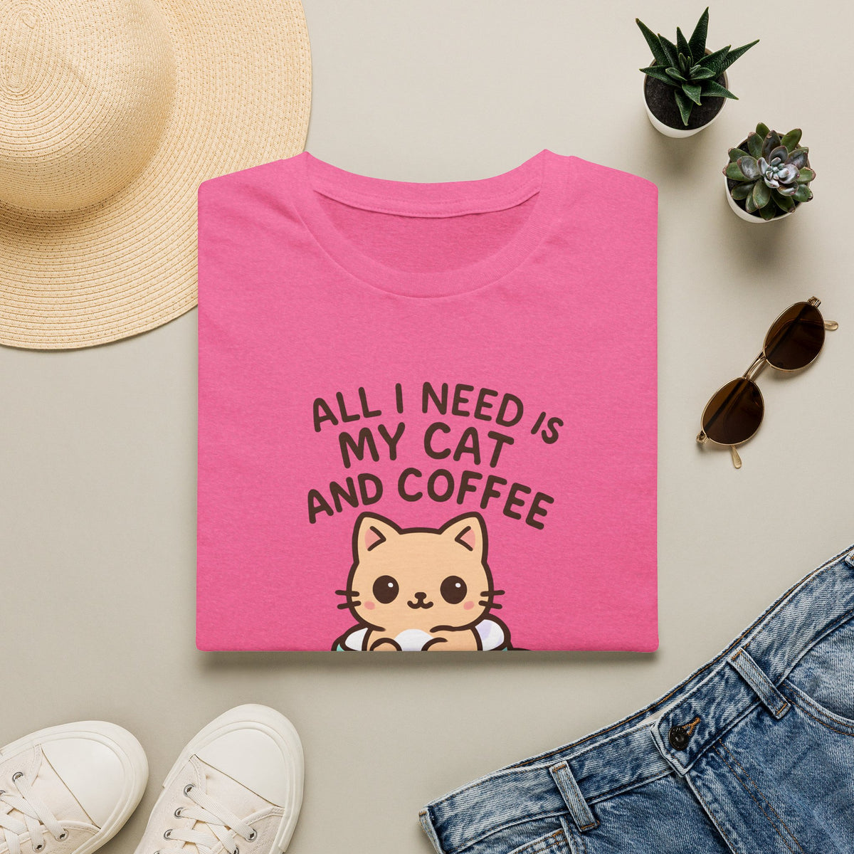 All I Need is My Cat and Coffee –  Supersoft Unisex T-Shirt