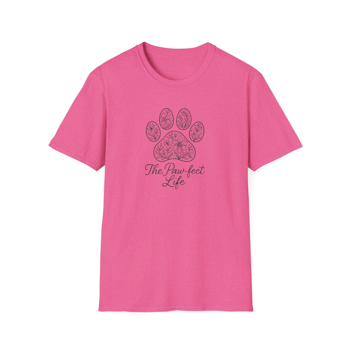 The Paw-fect Life - Floral Paw Print –  Supersoft Unisex T-Shirt
