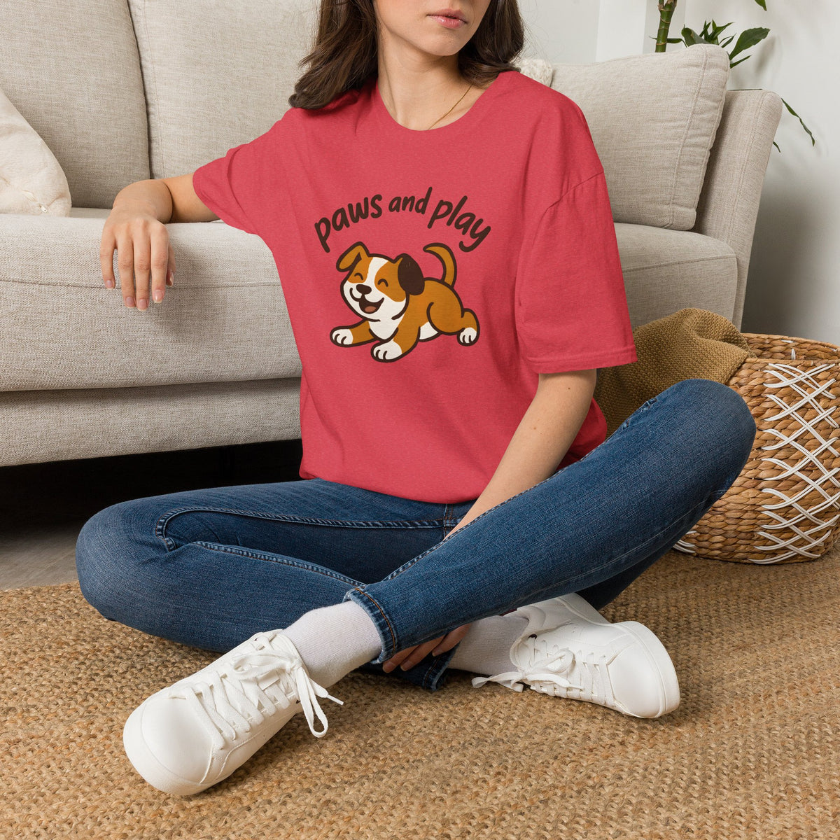 Paws and Play Cute Dog Kawaii –  Supersoft Unisex T-Shirt