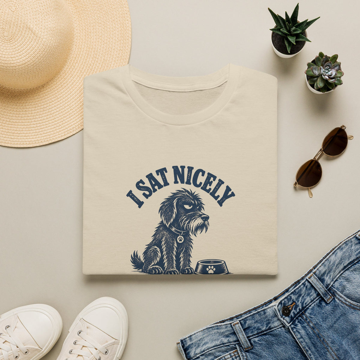 Grumpy Dog - I Sat Nicely Still No Biscuit –  Supersoft Unisex T-Shirt
