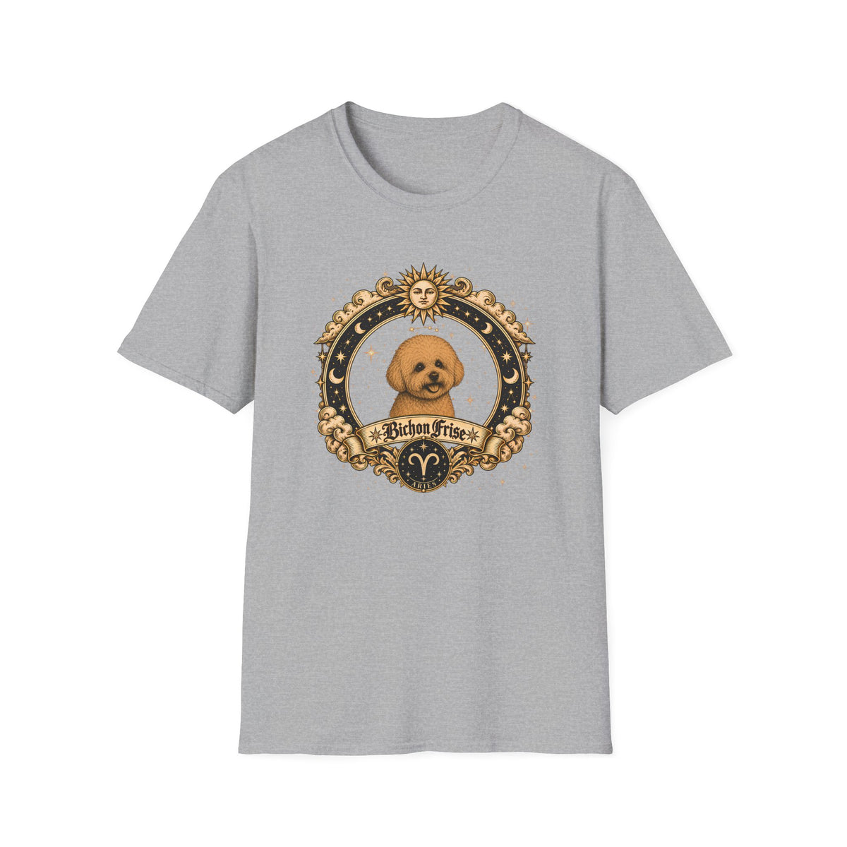 Zodiac Aries Bichon Frise - Dog Horoscope Star Sign - Supersoft Unisex T-shirt