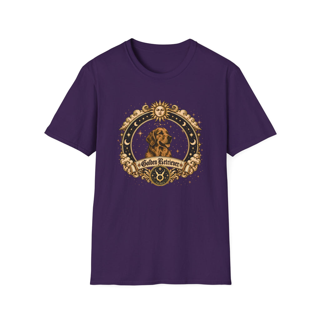 Zodiac Taurus Golden Retriever - Dog Horoscope Star Sign - Supersoft Unisex Funny T-shirt