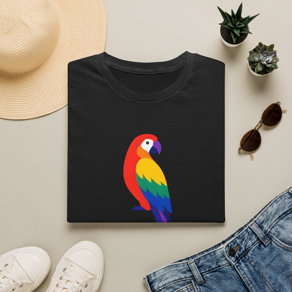 Colorful Parrot Pop Art –  Supersoft Unisex T-Shirt