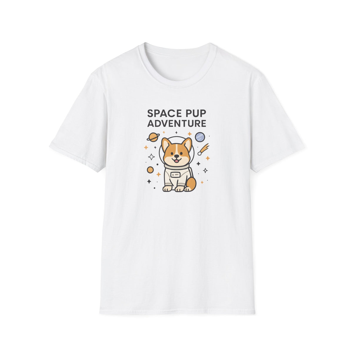 Space Pup Adventure Cute Kawaii –  Supersoft Unisex T-Shirt