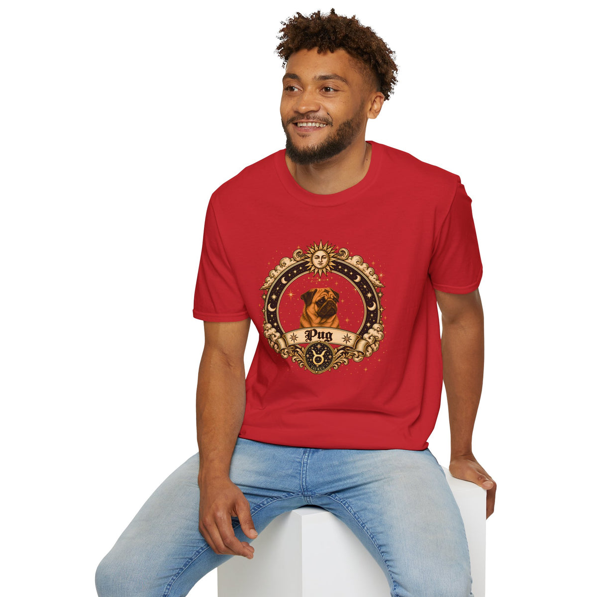 Zodiac Taurus Pug - Dog Horoscope Star Sign - Supersoft Unisex Funny T-shirt