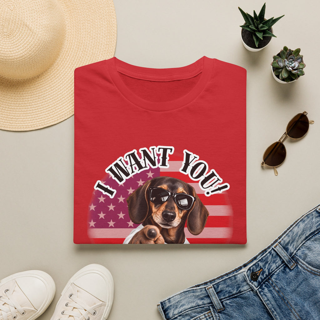 I WANT YOU!...To Rub My Belly! – Dachshund - Supersoft Unisex T-shirt