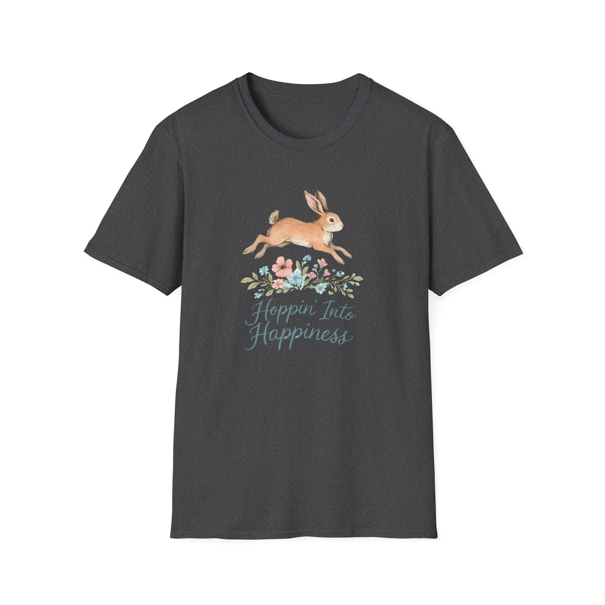 Hoppin' Into Happiness Rabbit –  Supersoft Unisex T-Shirt