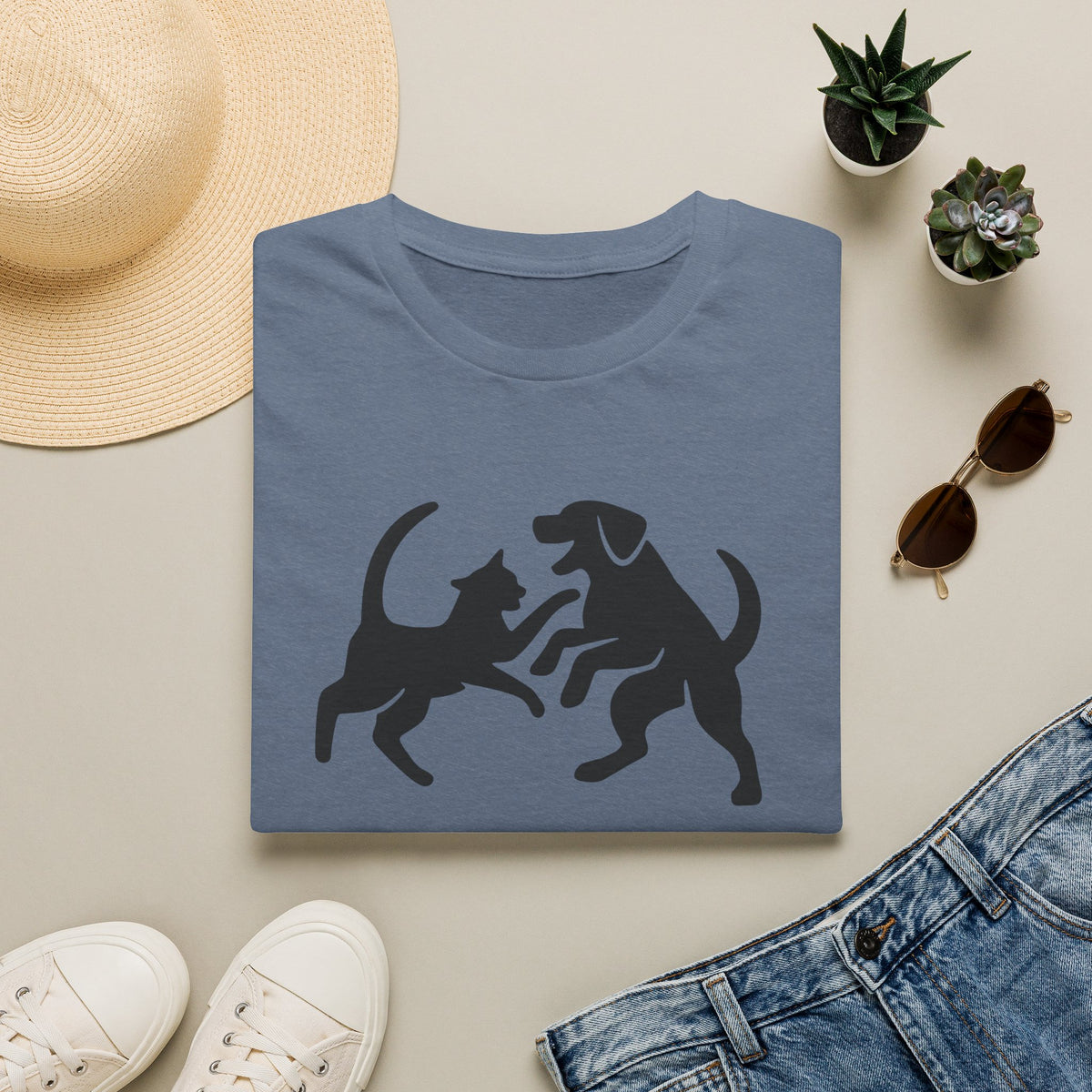 Cat and Dog  –  Supersoft Unisex T-Shirt